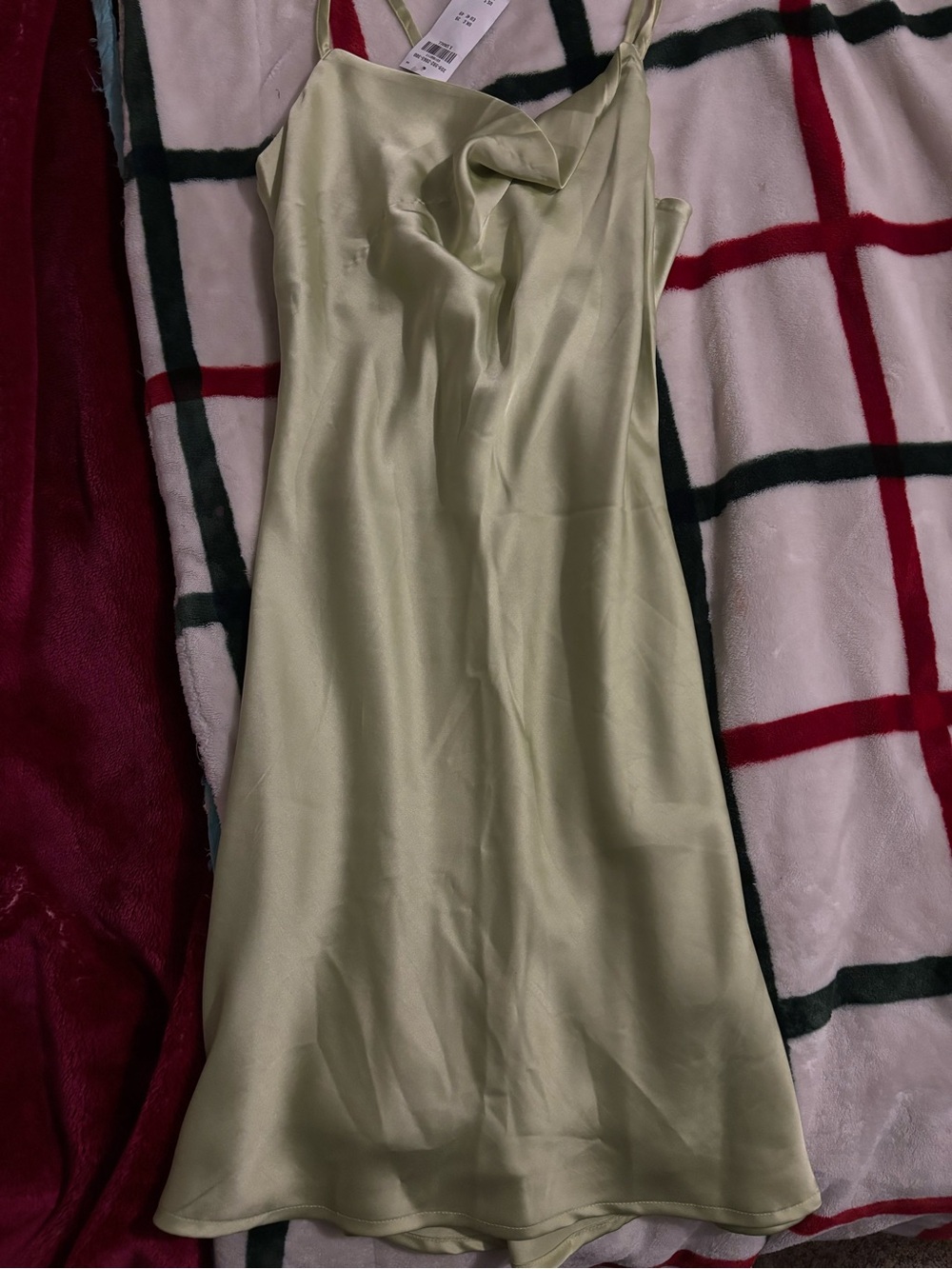 Hollister Light Lime Satin Slip Dress